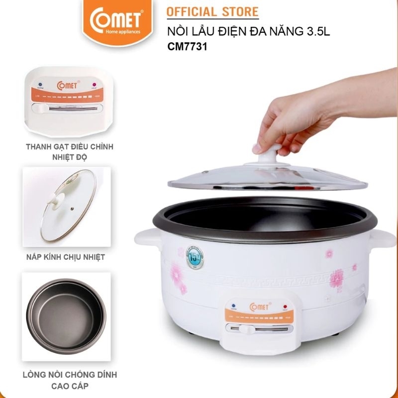 Nồi lẩu điện đa năng Comet CM7731 3,5L