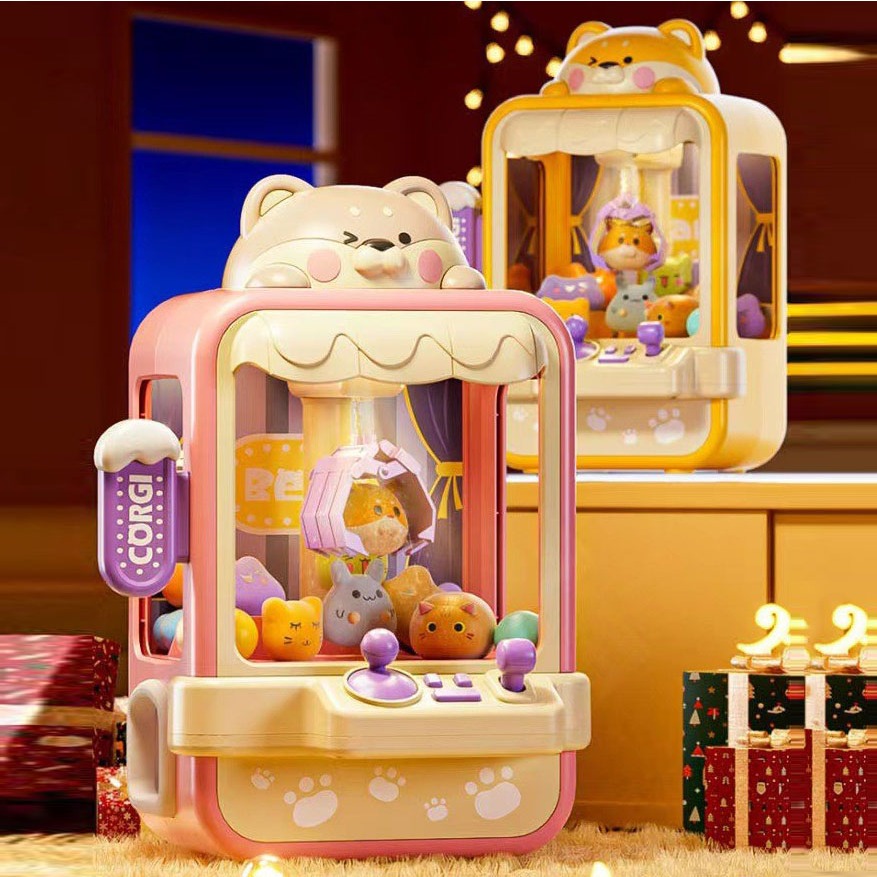 Máy Gắp Thú Bông Chú Chó ShiBa Ngộ Nghĩnh Cỡ Lớn Dành Cho Bé Có Nhạc, Đèn Bắt Mắt Kèm Gấu, Bóng Cho Trẻ Khám Phá