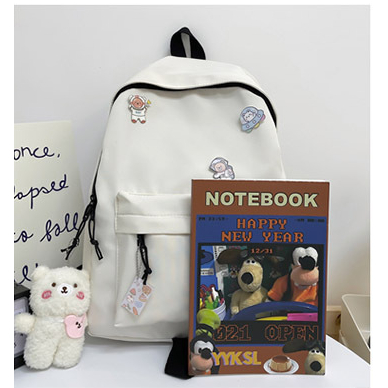 Balo trơn nam nữ phong cách Hàn Quốc cá tính năng động bestseller tặng kèm móc khóa và stiker cài