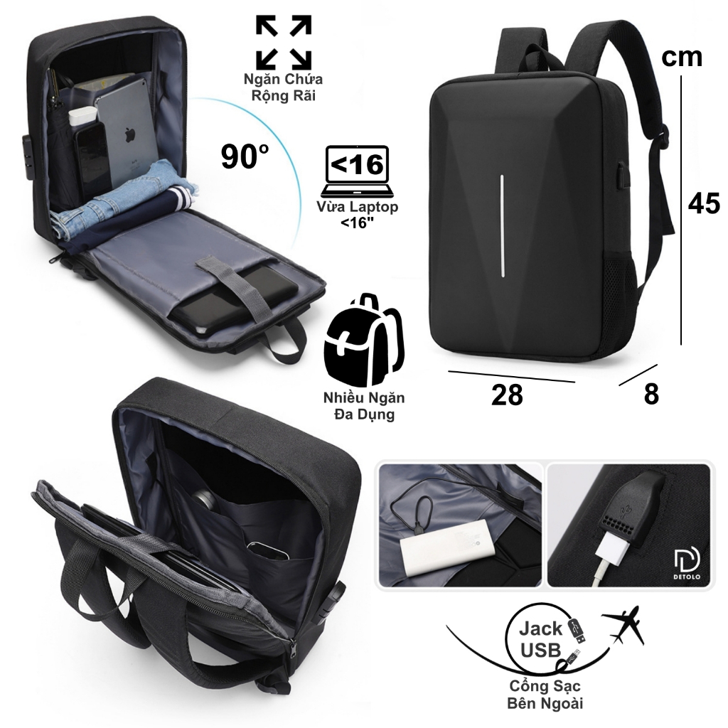 Balo Có Mã Khoá Chống Trộm Siêu Nhẹ Phản Quang