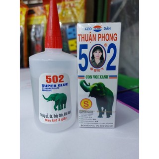 Keo 502 keo dán đa năng siêu dính con voi chai lớn và nhỏ