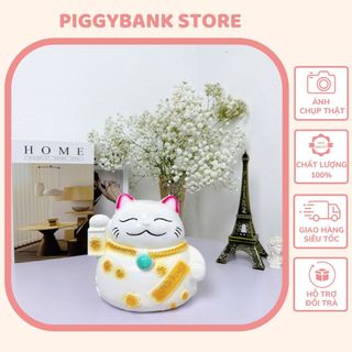 Heo đất tiết kiệm mèo thần tài may mắn, heo đất giá rẻ - piggybank store ps23