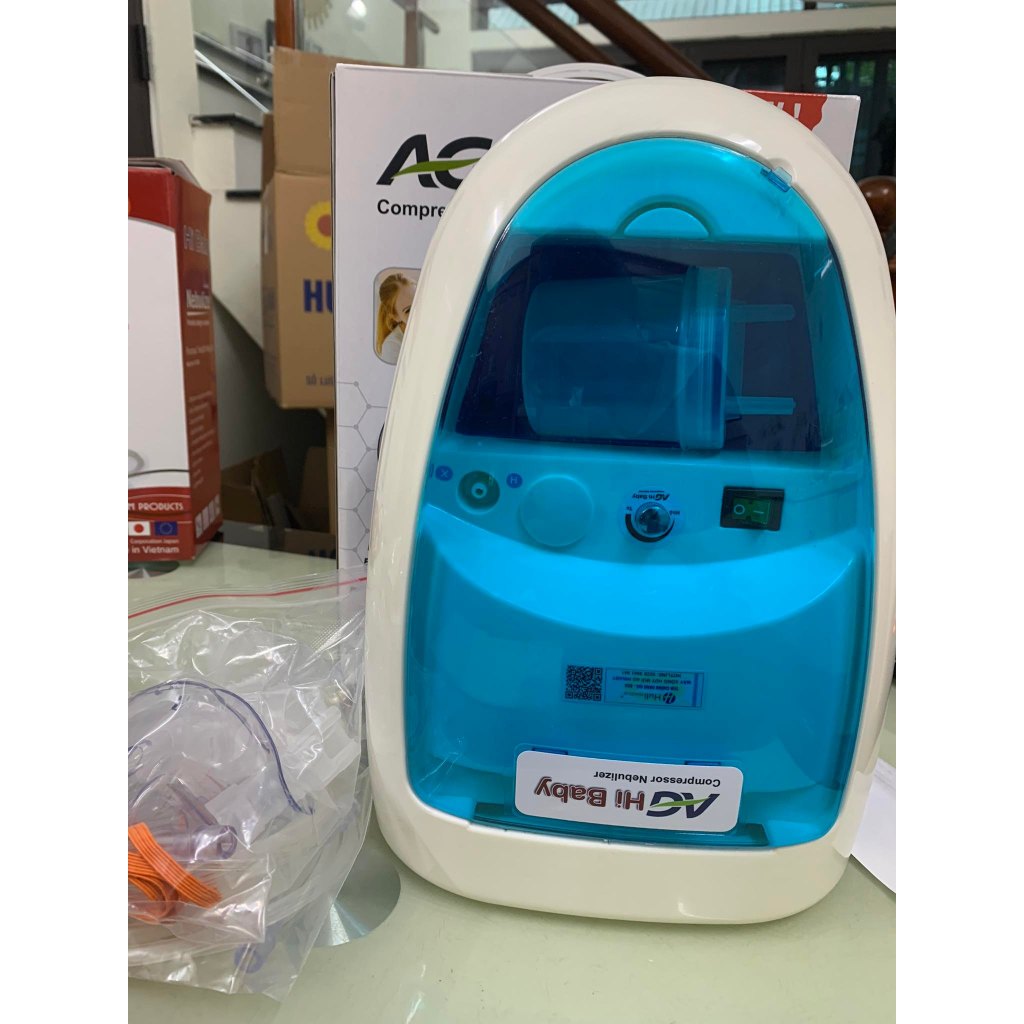 Máy xông khí dung, hút mũi cho bé AG Hibaby AG601 Bảo hành 8 năm. Xông hút 2in1, làm sạch dịch mũi, bảo vệ hô hấp cho bé
