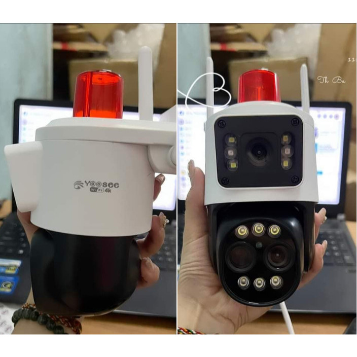 CAMERA YOOSEE ZOOM 10X CÓ ĐÈN NHÁY - NGOÀI TRỜI 6+6led Siêu Nét -Chống Nước-Xem 2 Khung HÌnh