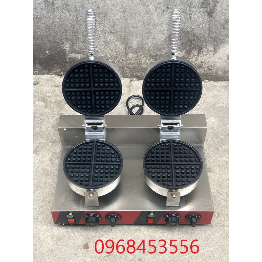 Máy làm bánh waffle loại công nghiệp đôi  bảo hành 12 tháng.
