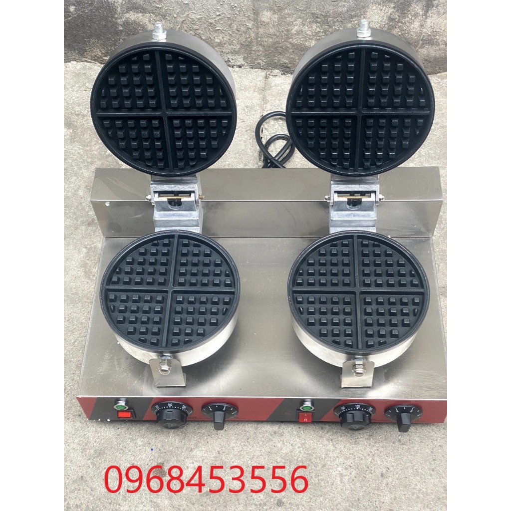 Máy làm bánh waffle loại công nghiệp đôi  bảo hành 12 tháng.
