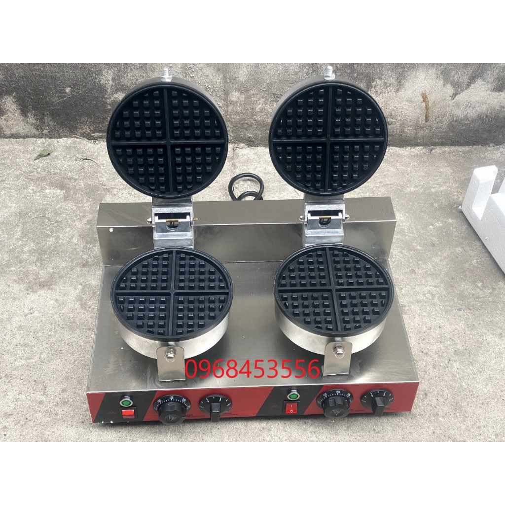 Máy làm bánh waffle loại công nghiệp đôi  bảo hành 12 tháng.