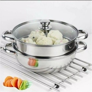 Nồi hấp 2 tầng - gona - nồi hấp inox 2 tầng - nồi hấp đa năng
