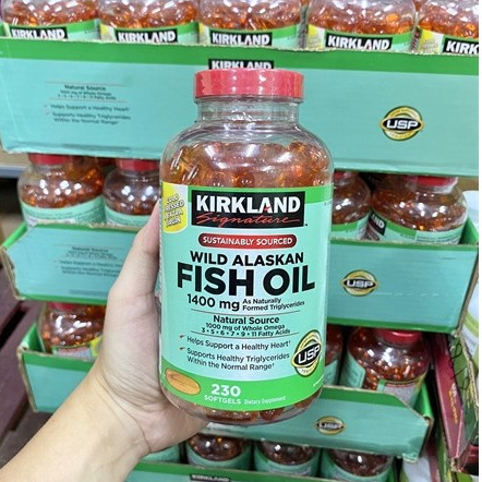 DẦU CÁ KIRKLAND WILD ALANSKAN FISH OIL - HỘP 230 VIÊN MỸ 100%