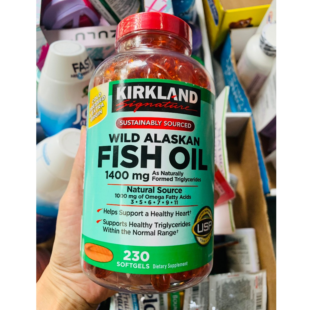 DẦU CÁ KIRKLAND WILD ALANSKAN FISH OIL - HỘP 230 VIÊN MỸ 100%