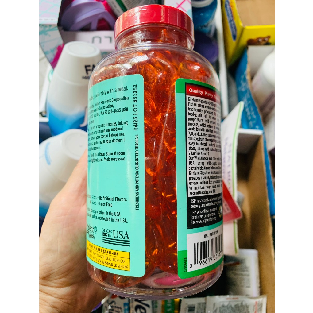 DẦU CÁ KIRKLAND WILD ALANSKAN FISH OIL - HỘP 230 VIÊN MỸ 100%