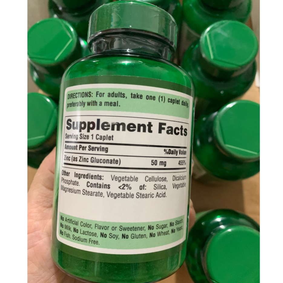 Viên uống bổ sung kẽm 250v Zinc 250 viên 50mg của Puritan Mỹ