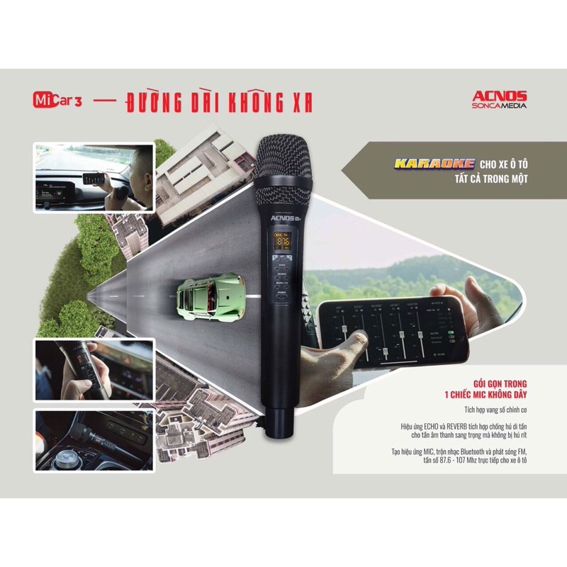Micro không dây đa đa năng Acnos MiCar 3