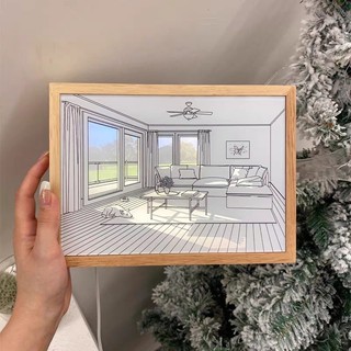 Tranh đèn led đổi màu tăng giảm độ sáng để bàn, trang trí treo tường decor nhà quà tặng ý nghĩa