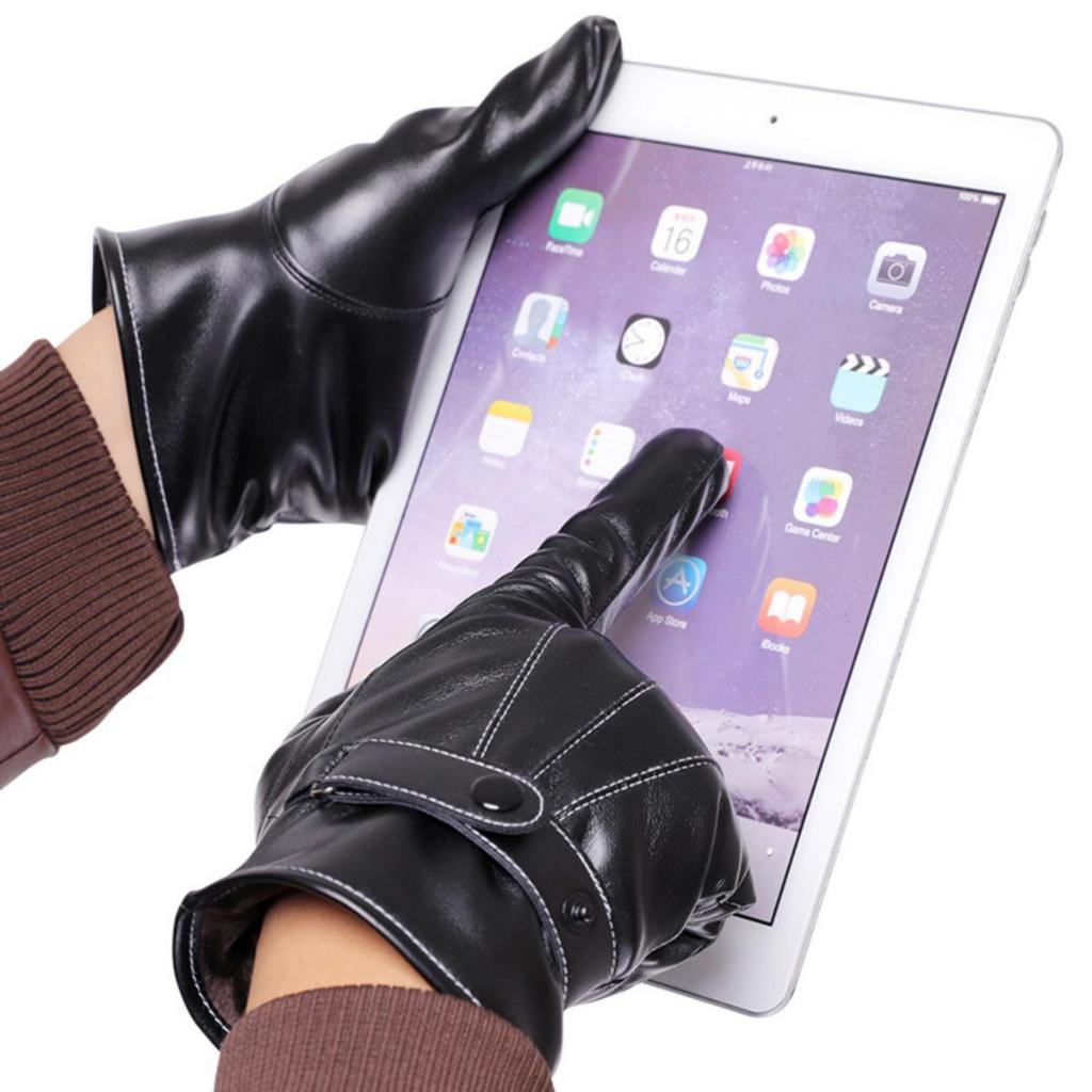 Găng tay da nam mùa đông,bao tay nam giữ ấm lót nỉ nhung cao cấp Gepo