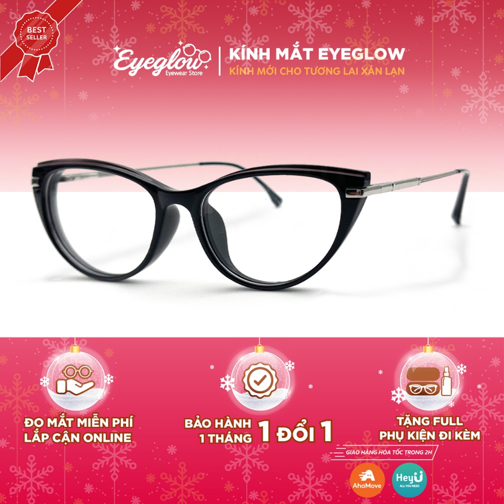 Gọng kính mắt mèo Eyeglow phong cách Hàn Quốc màu sắc thời thượng có thể mix với mọi outfit EG8201