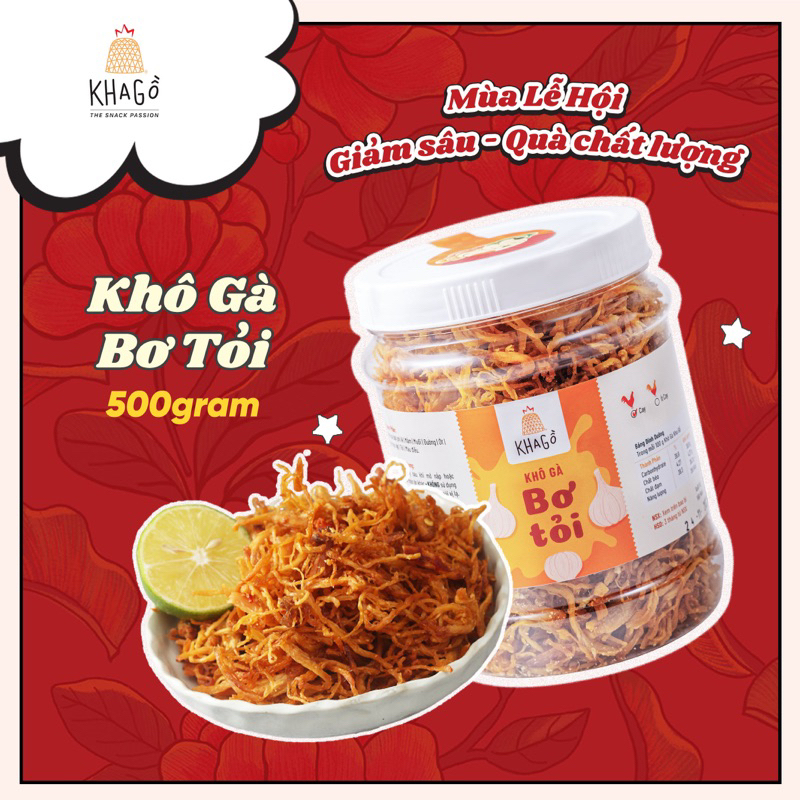 KHÔ GÀ BƠ TỎI 500 | KHA GỒ | Ăn Vặt Văn Phòng, Du Lịch, Tết, Sài Gòn Ngon