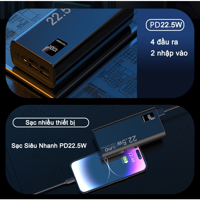 dosen pro sạc dự phòng pd22.5w 10000mah 30000mah 50000mAh pin dự phòng màn hình led tích hợp tích hợp | BigBuy360 - bigbuy360.vn