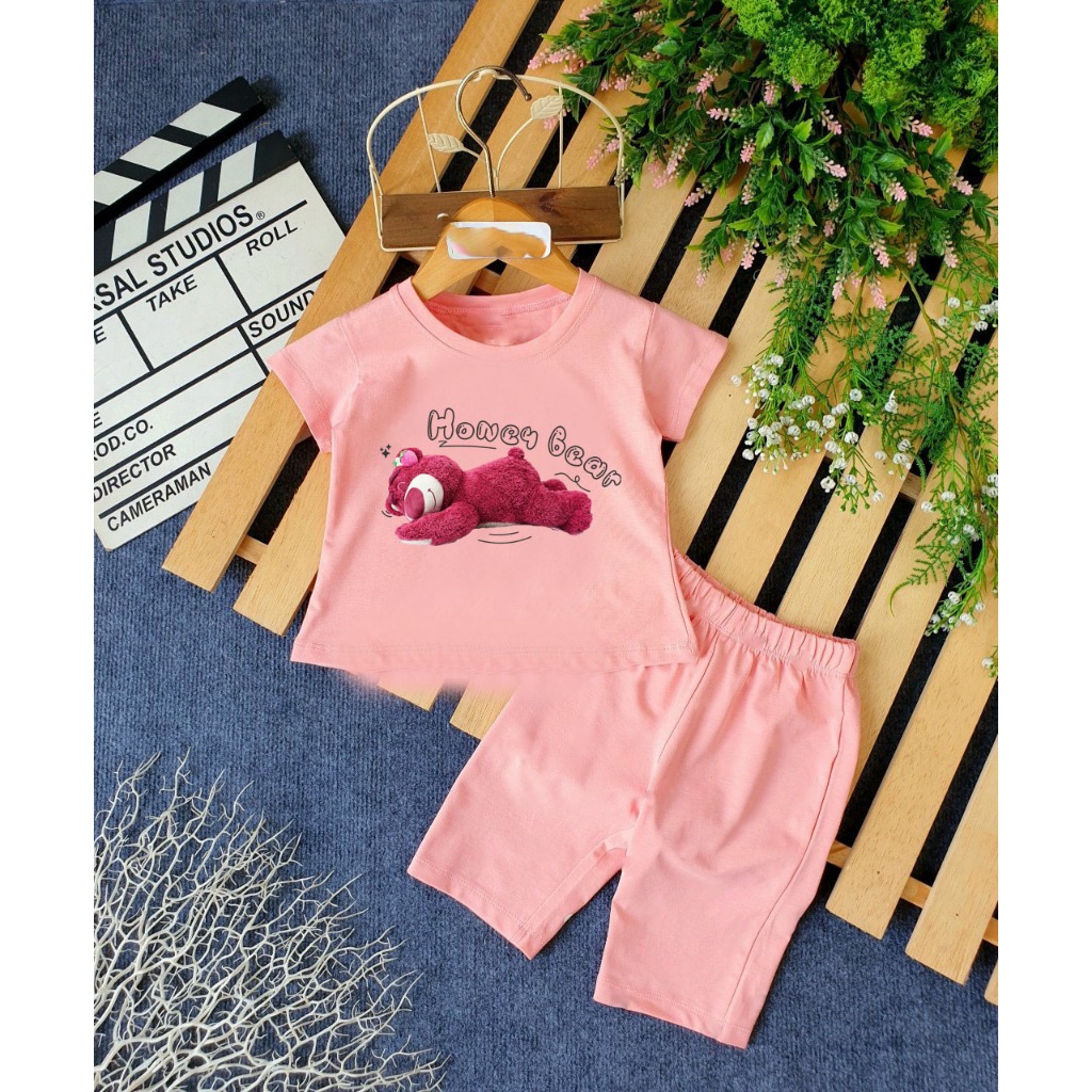 Bộ hình gấu cho bé gái siêu xinh cho bé 6-24kg.BGL10.