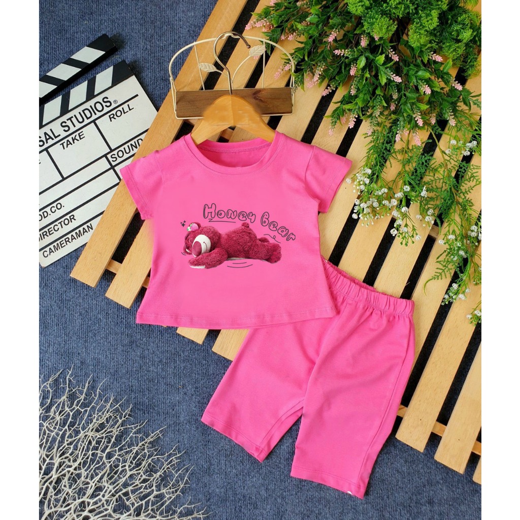 Bộ hình gấu cho bé gái siêu xinh cho bé 6-24kg.BGL10.