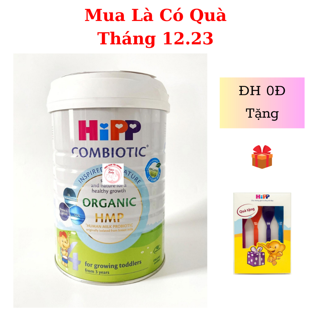 Sữa HiPP 4 Organic Combiotic 800g dành cho trẻ từ 3 tuổi Date 2024 - 1 ĐỔI 1 NẾU LỖI NSX