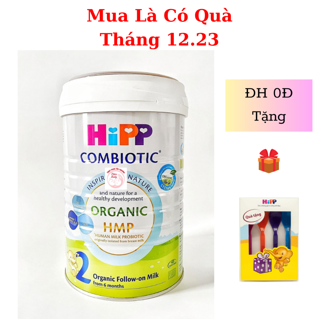 Sữa HiPP 2 Organic Combiotic 800g bổ sung DHA trực tiếp Date 2024 - 1 Đổi 1 Nếu Lỗi NSX