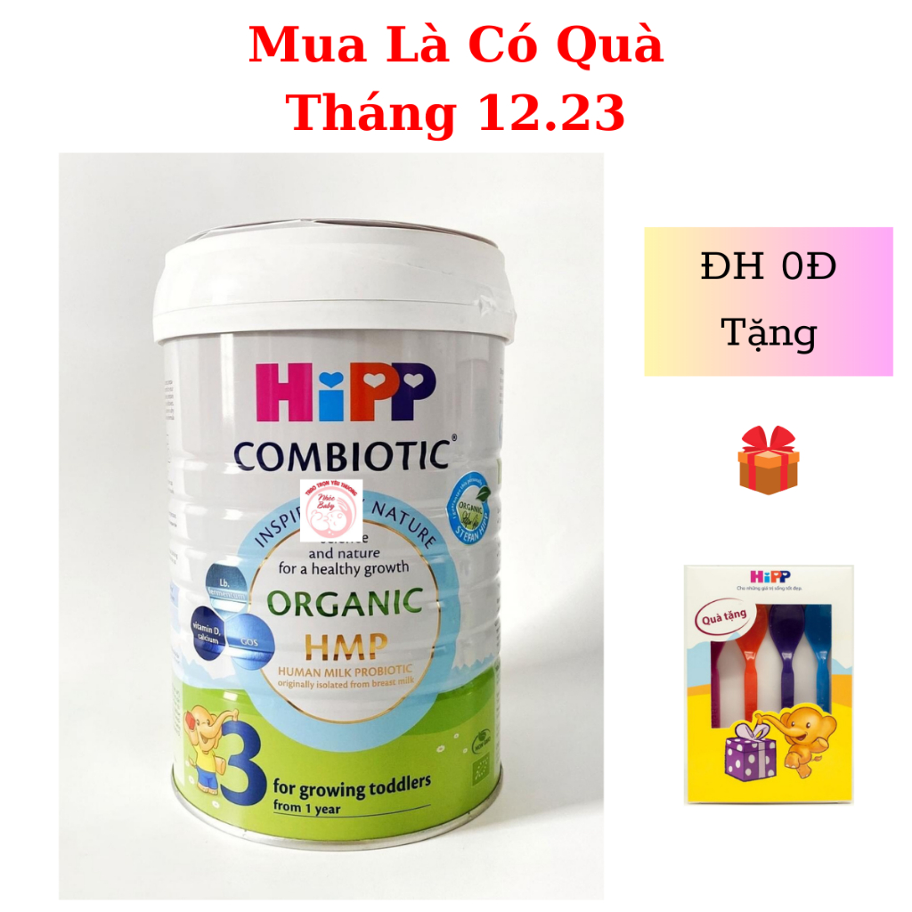 Sữa HiPP 3 Organic Combiotic 800g hỗ trợ tiêu hóa và tăng chiều cao Date 2024 - 1 Đổi 1 Nếu Lỗi NSX