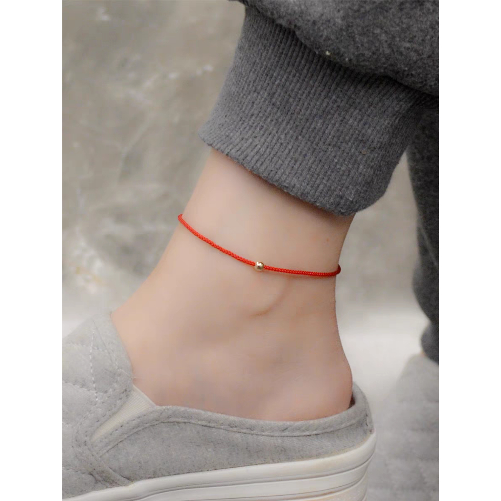 Vòng đeo chân bi bạc khóa rút ( Ghi chú size cổ chân )