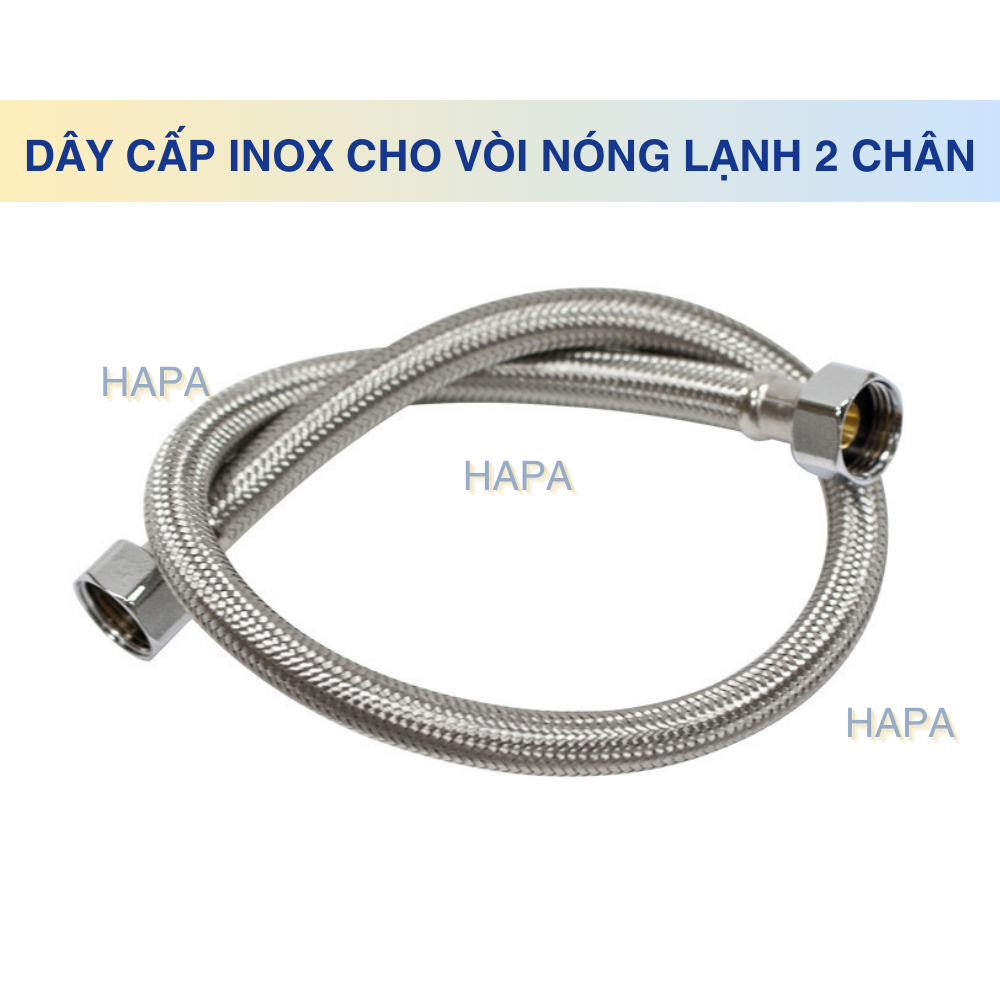 Dây Cấp Nước Nóng Lạnh Dài 40cm 50cm 60cm 80cm 1m, Ốc Đồng Cho Vòi Rửa Tay