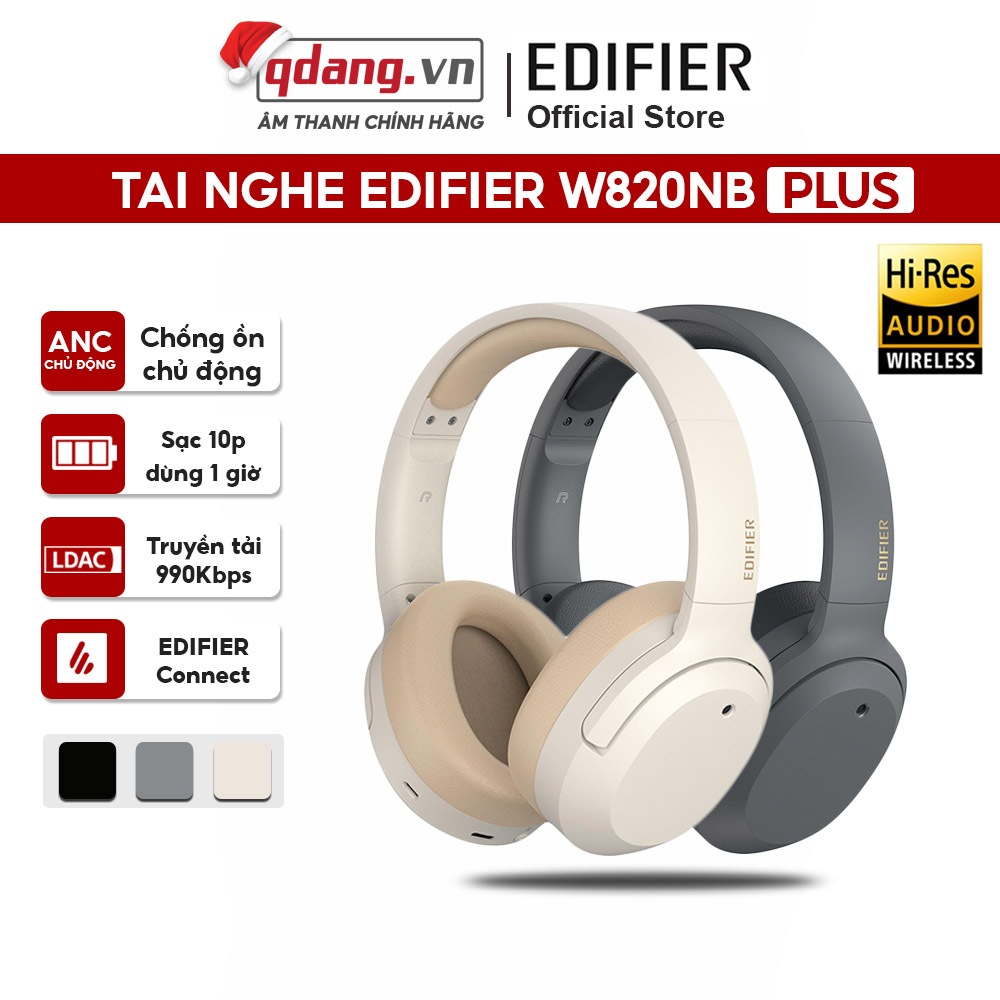 Tai Nghe Bluetooth Headphone Edifier W820NB PLUS - Chống ồn chủ động, sạc nhanh 10 phút