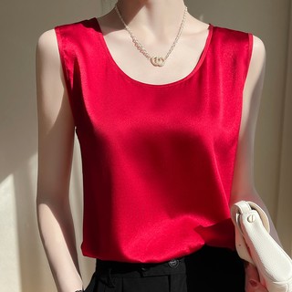 Áo ba lỗ nữ sát nách Vannhshop vải lụa satin cao cấp thoáng mát AO0018