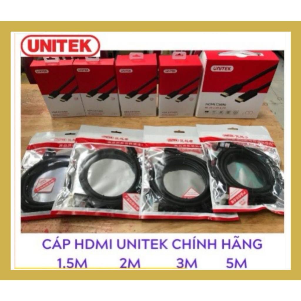 Cáp HDMI UNITEK Ultra 4k 1,5M✨3M✨5M- Chống Nhiễu Cực Tốt- Hàng Chính Hãng Bảo Hành 12 Tháng
