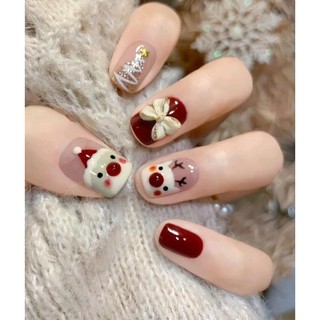 Nail box sơn gel màu đỏ, nail giáng sinh, nail noel