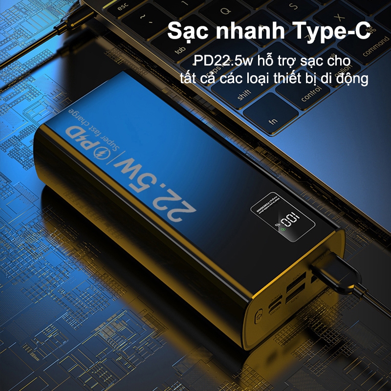 DOSEN PRO Sạc dự phòng Power bank PD22.5W 10000MAH 30000mah 50000mAh pin dự phòng màn hình Led tích hợp tích hợp