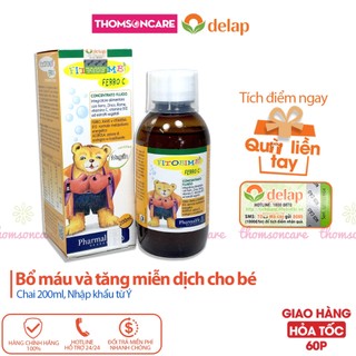 Ferro C Bổ sung sắt, Vitamin C, kẽm cho bé, tăng đề kháng - Siro Bimbi cho trẻ của Fitobimbi, nhập khẩu từ Ý