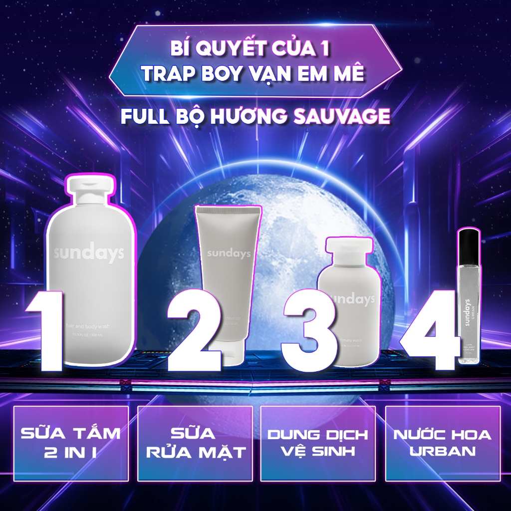 Dung Dịch Vệ Sinh Nam Giới Sundays làm sạch, khử mùi, hương nước hoa lôi cuốn 150ml