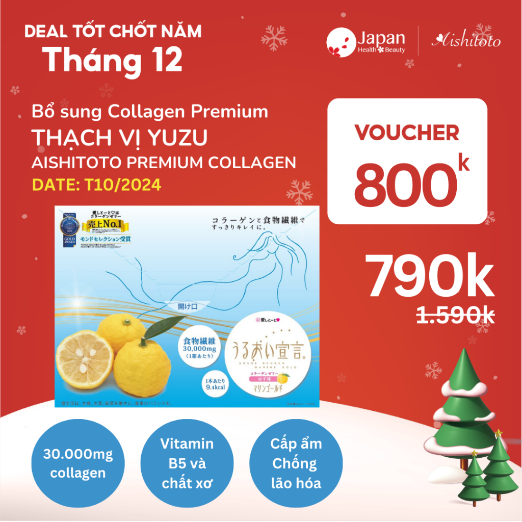 Thạch collagen Jelly Nhật Bản Aishitoto Premium 30.000 mg