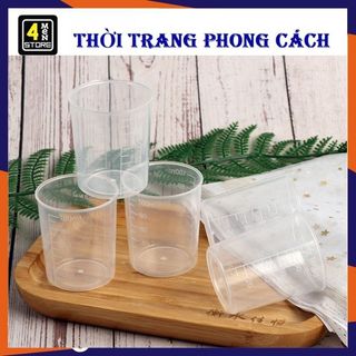 Set 10 cốc nhựa có chia vạch 50ml, 100ml & 200ml - ca, ly nhựa đong định lượng pha chế / cốc chia vạch đo lường tiện lợi