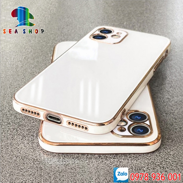 Ốp lưng Viền Vuông iPhone 11,11 Pro,11 Pro Max,12 Mini,12 Pro, 12 Pro Max -Nhựa dẻo--VIỀN BÓNG·--Thiết kế giống iPhone12