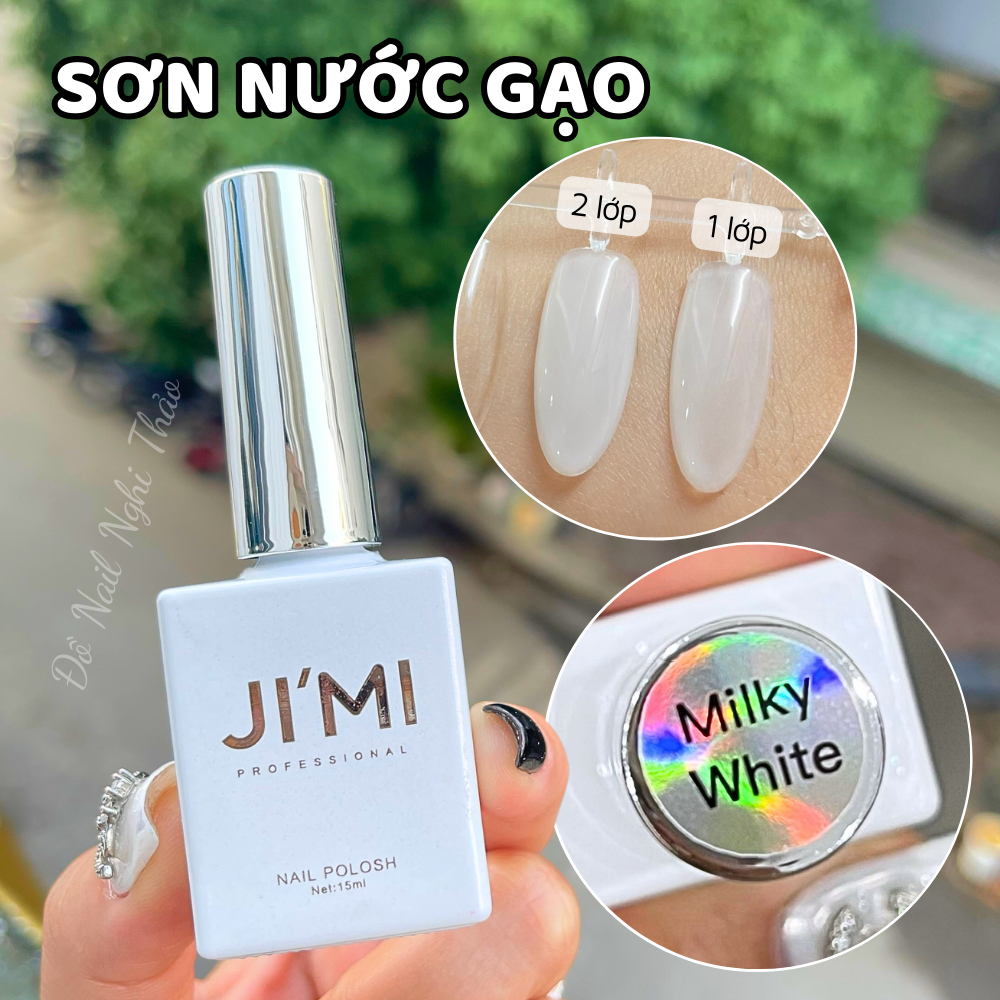 Sơn gel móng tay đen trắng nước gạo JIMI 15ml