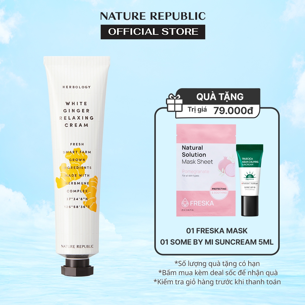 Kem dưỡng BODY Nature Republic Herbology White Ginger Relaxing Cream 70ml
