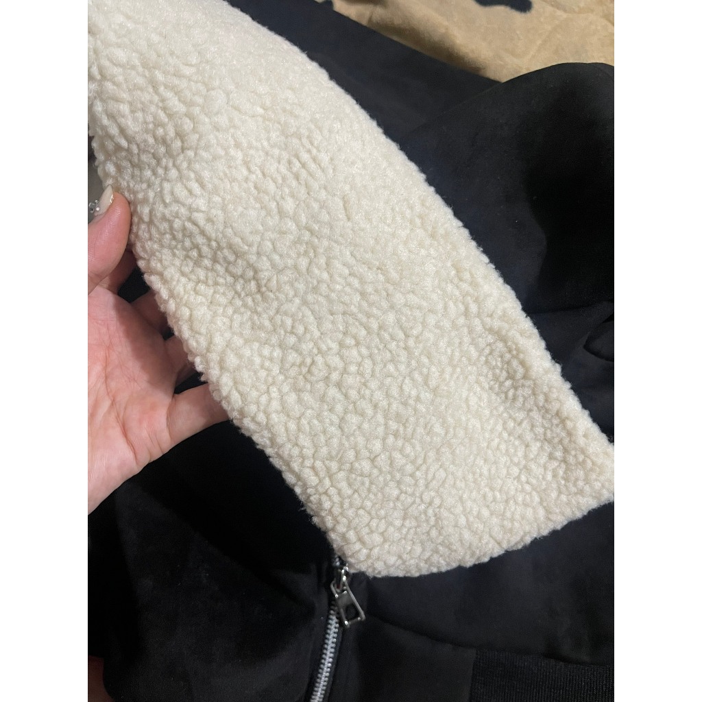 Áo Khoác Nam Da Lộn - Áo Khoác Tay Thêu Chữ