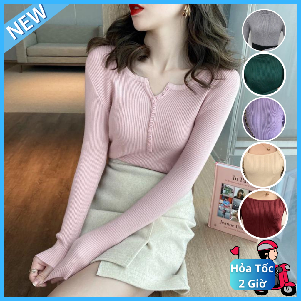 QC611151618 Áo Len Quảng Châu 2023 bên trong dệt kim đáy áo sơ mi nữ có cổ áo len mới phổ biến Xu Hướng