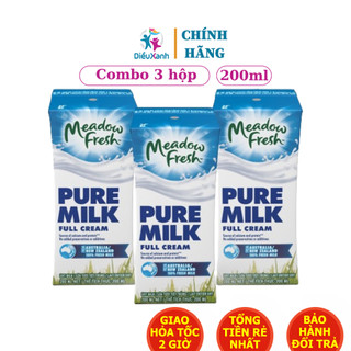 [ Combo 3 Hộp ] Sữa Tươi Nguyên Kem Meadow Fresh 200ml - Sữa Tươi Nhập Khẩu ÚC