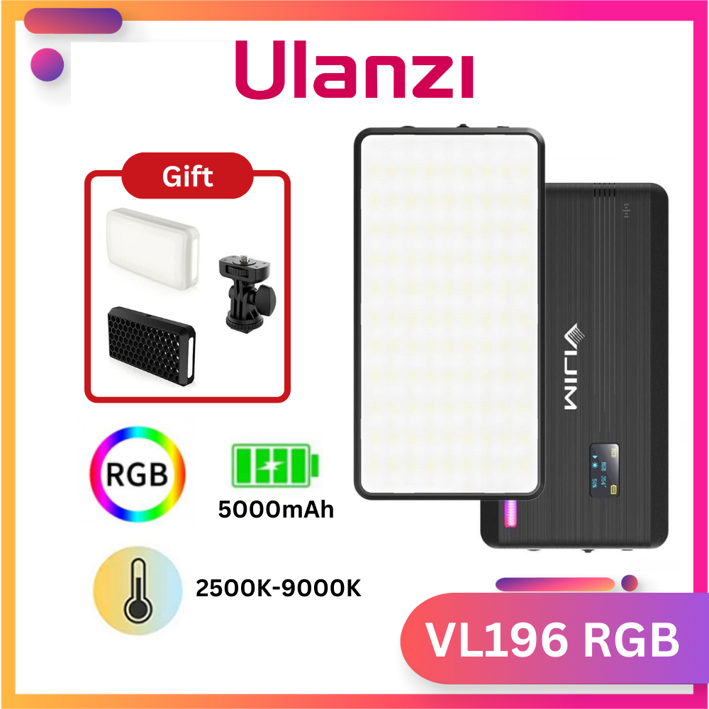 ULANZI VIJIM VL196 RGB (2500-9000K) - Hàng Chính Hãng - Đèn LED Đổi Màu RGB, Dung lượng pin 5000mAh, 20 Hiệu Ứng