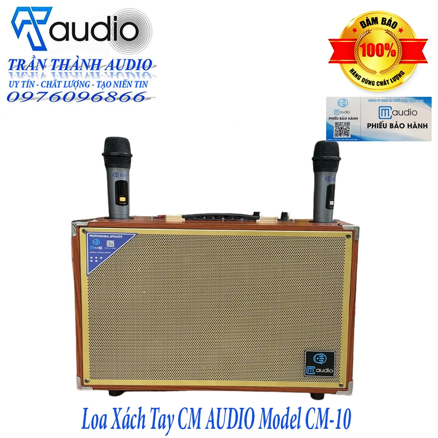 Loa Xách Tay CM AUDIO Model CM-10 bass 25 8 nút điều chỉnh Vỏ gỗ sơn bóng mặt lưới kim loại hàng nhập khẩu mới nhất 2024