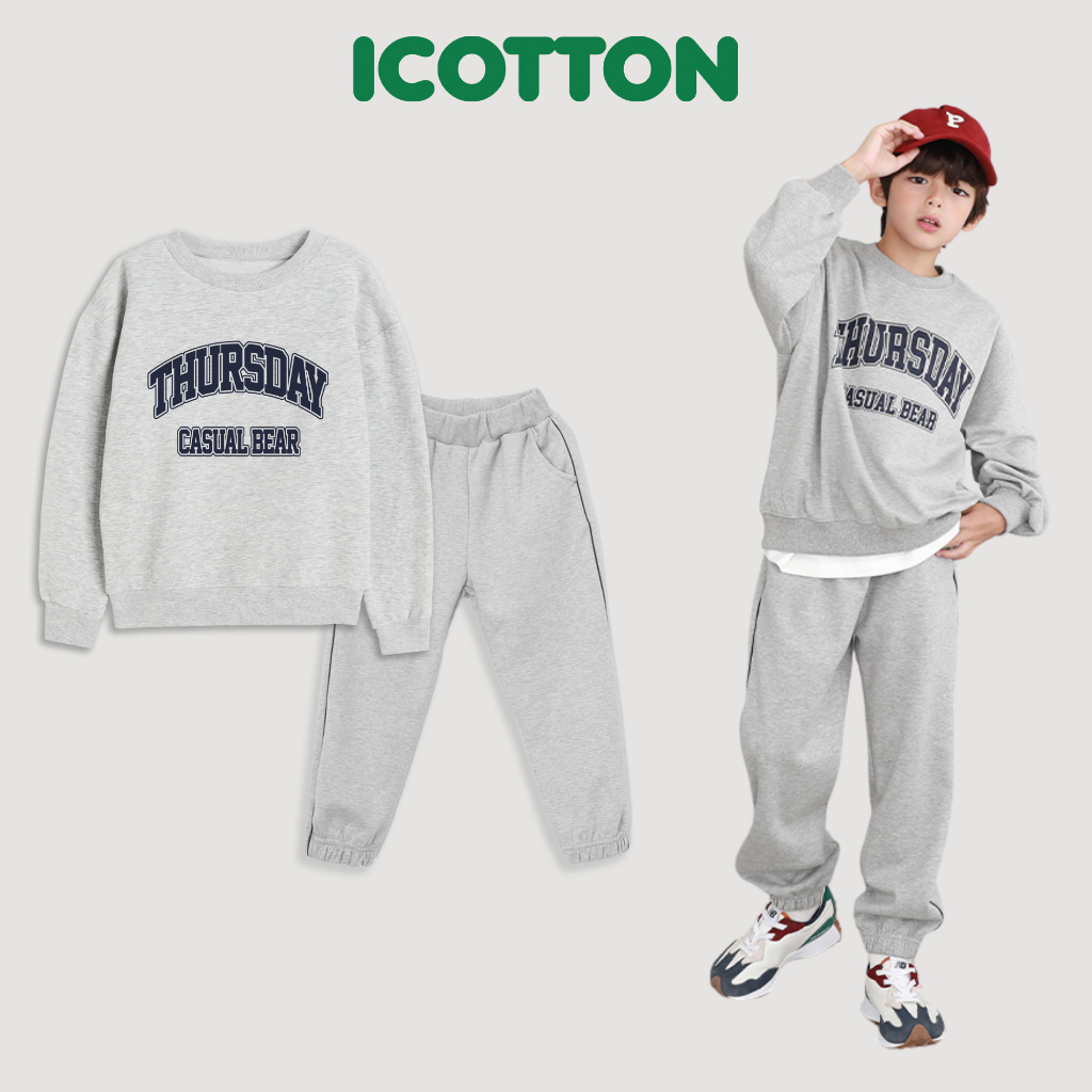 Bộ đồ thu đông Icotton cho bé hình THURSDAY BG245