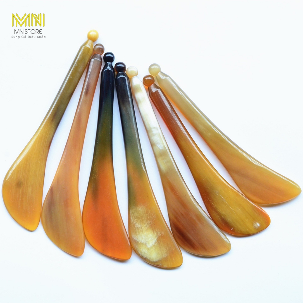 Cây massage sừng bi, kích thước 12 - 13,5cm, độ dày 2,6 - 9mm, màu sắc trắng lưa giảm quầng thâm bọng mắt, giảm sưng