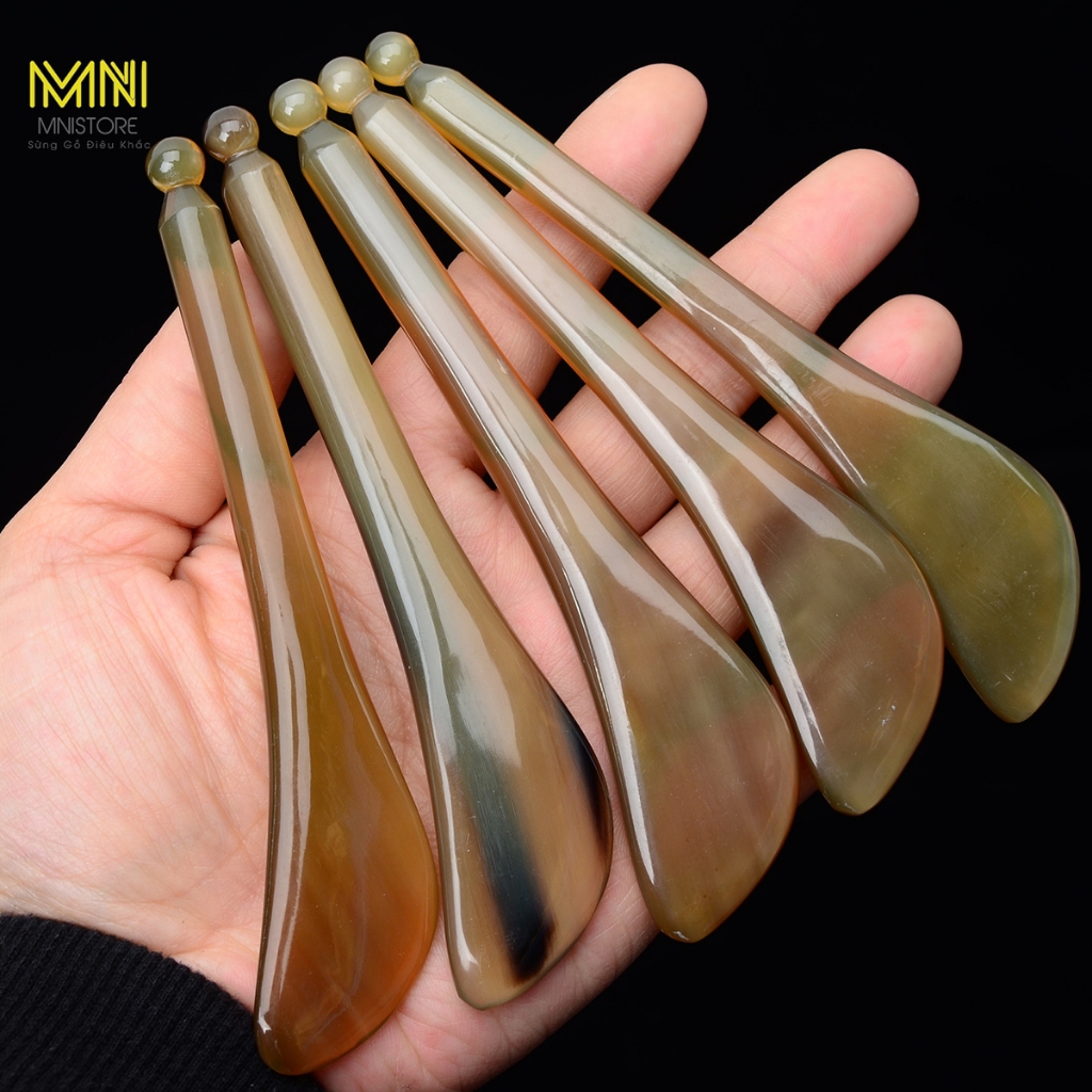 Cây massage sừng bi, kích thước 12 - 13,5cm, độ dày 2,6 - 9mm, màu sắc trắng lưa giảm quầng thâm bọng mắt, giảm sưng