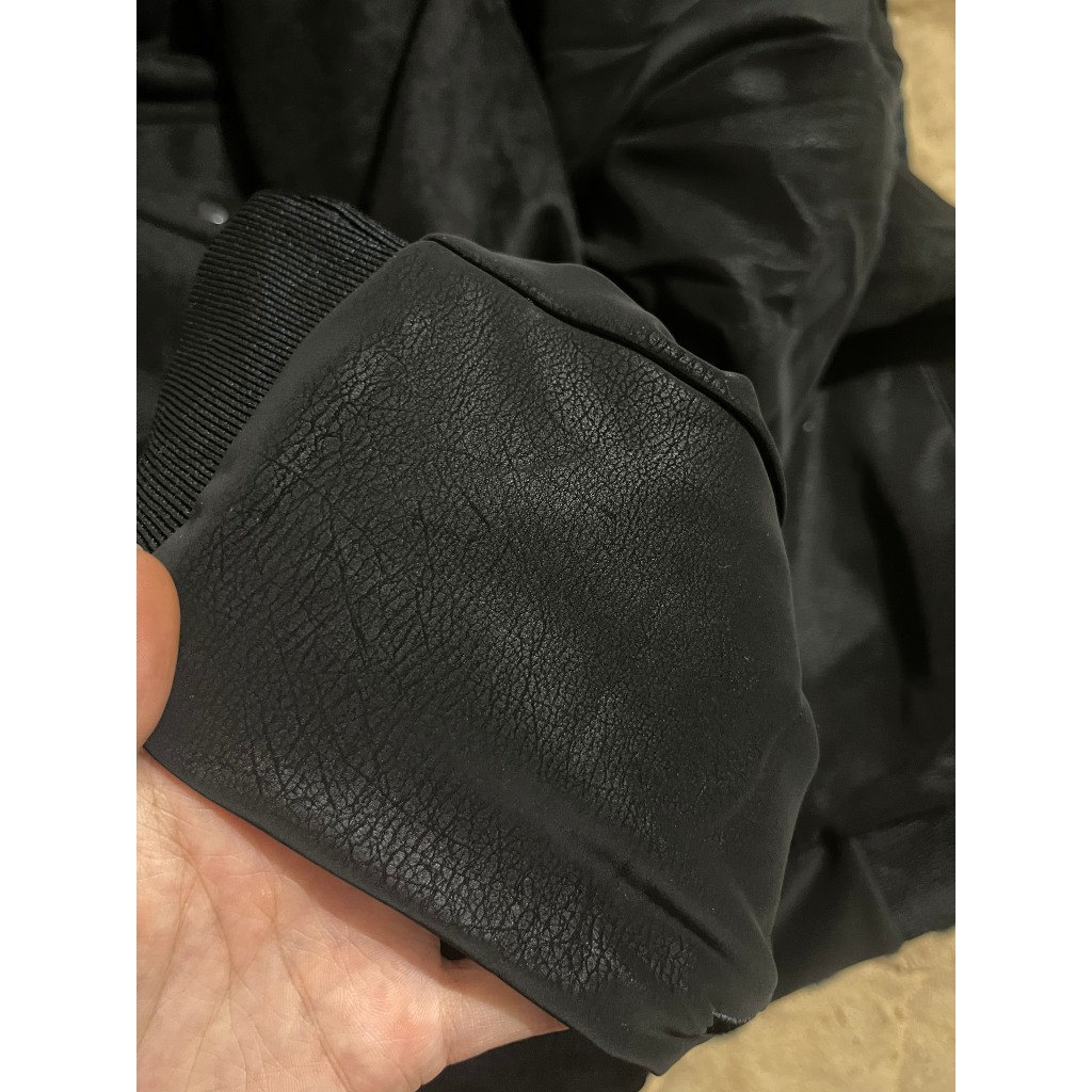 Áo Khoác Da Nhung Nam - Tay Thêu- Lót Lông